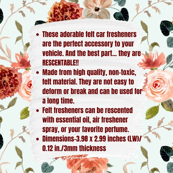 Mama Rainbow Leopard Felt Car Air Freshie - Picture 2 of 5